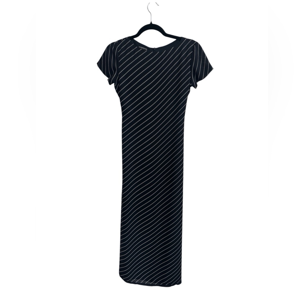 LIZ CLAIBORNE Classics Vintage Navy Short Sleeve Striped Maxi Dress Size 0P